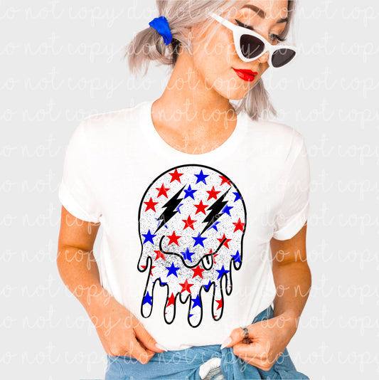 Dripping Face Patriotic Ready to Press Sublimation and DTF Transfer