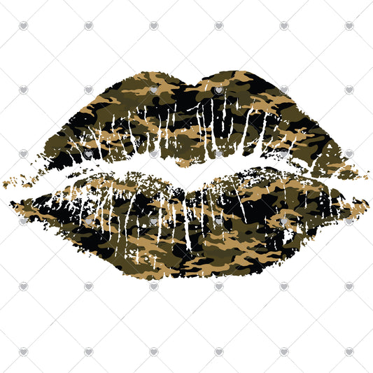 Camo Lips Ready To Press Sublimation and DTF Transfer