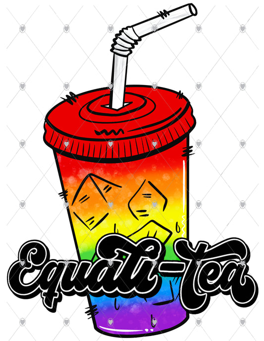 Equali-Tea Rainbow LGBT Gay Ready To Press Sublimation Transfer