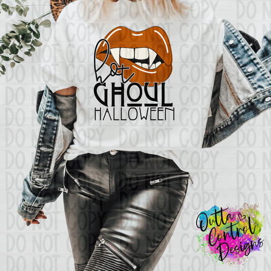 Hot Ghoul Halloween Orange Ready To Press Sublimation and DTF Transfer