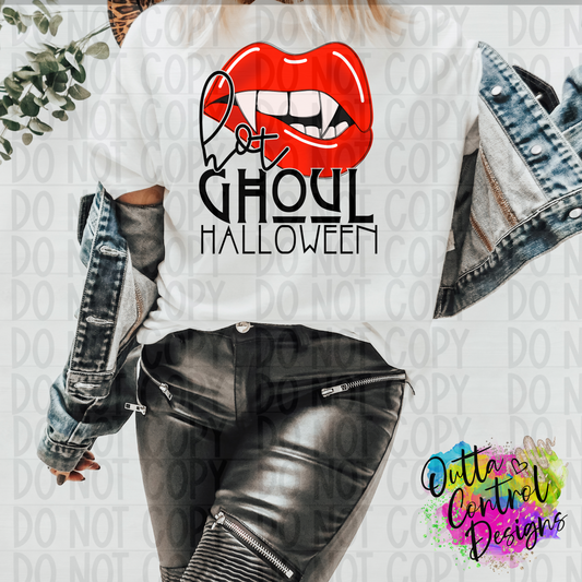 Hot Ghoul Halloween Red Ready To Press Sublimation and DTF Transfer