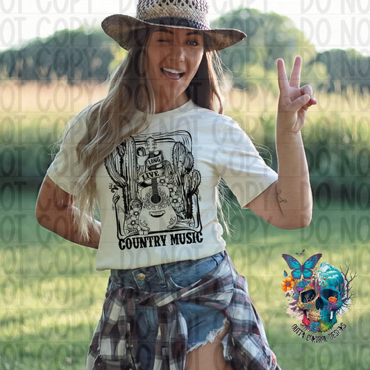 Long Live Country Music Ready to Press Sublimation and DTF Transfer