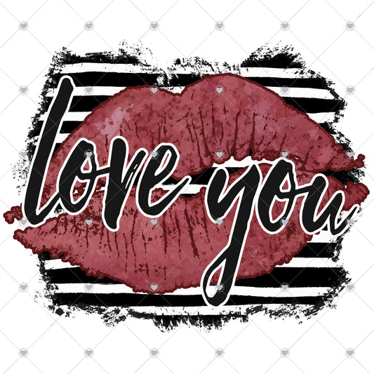 Love You Lips Ready To Press Sublimation and DTF Transfer