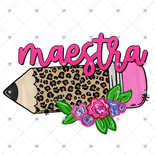 Maestra | Leopard Pencil Ready To Press Sublimation and DTF Transfer