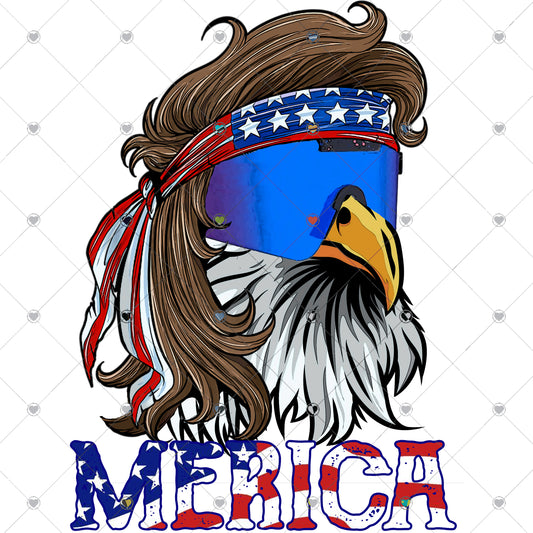 Merica Mullet Eagle Ready To Press Sublimation and DTF Transfer