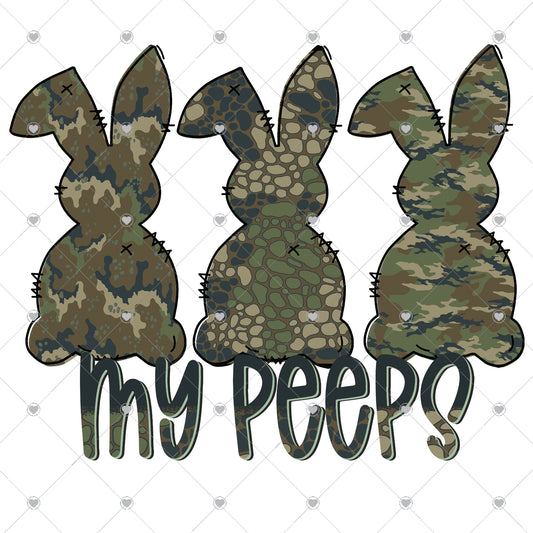 My Peeps Camo Ready To Press Sublimation and DTF Transfer