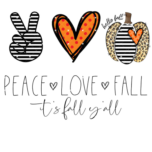 Peace Love fall Ready To Press Sublimation Transfer