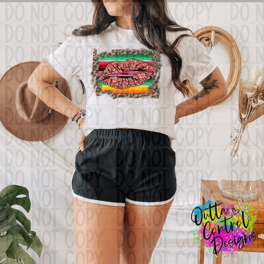 Serape Leopard Kiss Ready To Press Sublimation and DTF Transfer