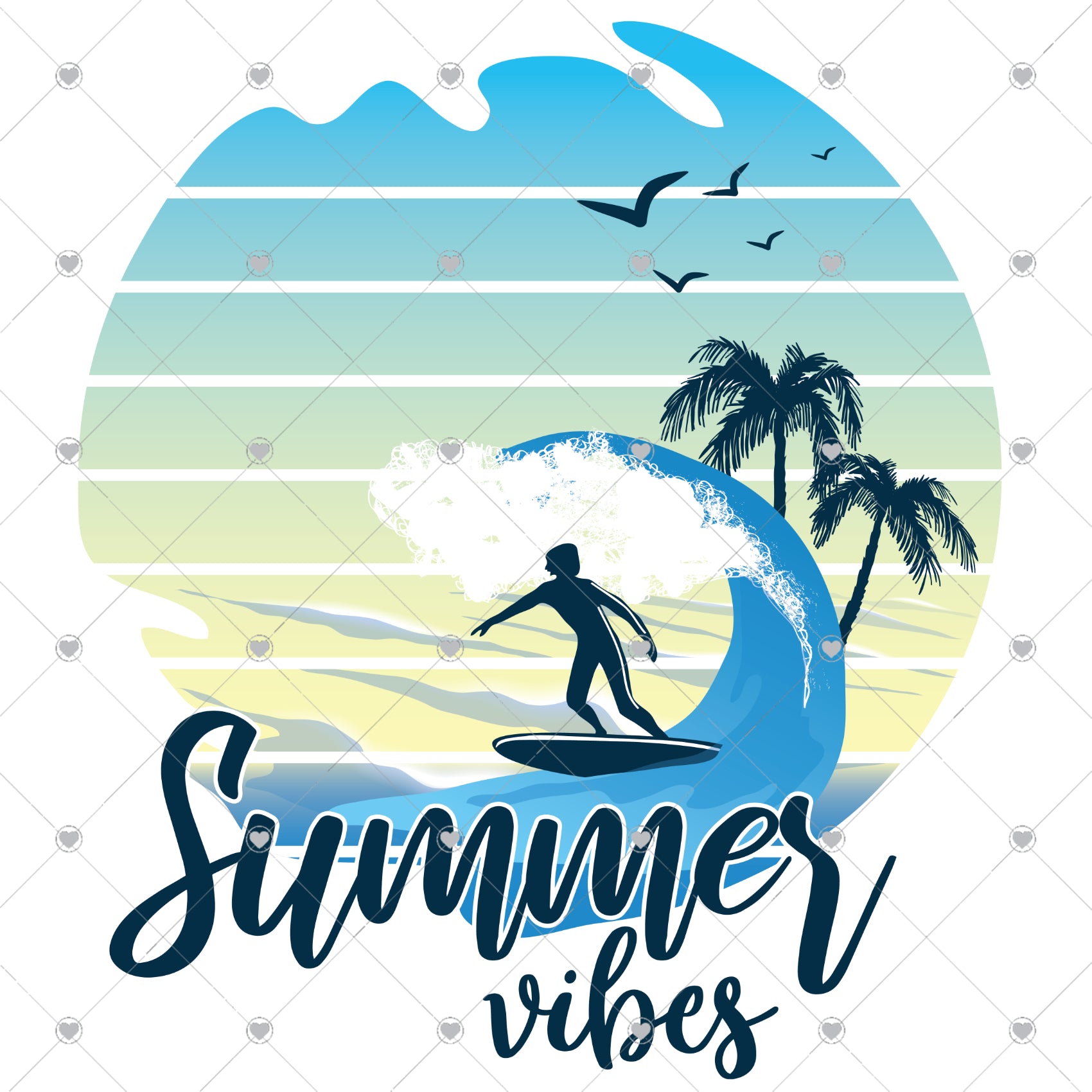 Summer Vibes Surfing Ready To Press Sublimation and DTF Transfer – Outta  Control Designs