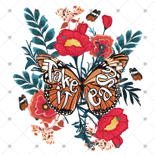 Take it easy butterfly Ready To Press Sublimation and DTF Transfer