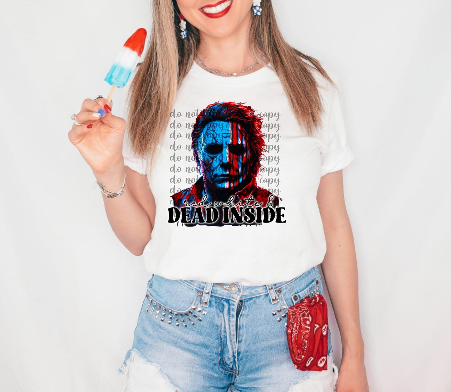 Red White and Dead Inside Ready to Press Sublimation and DTF Transfer