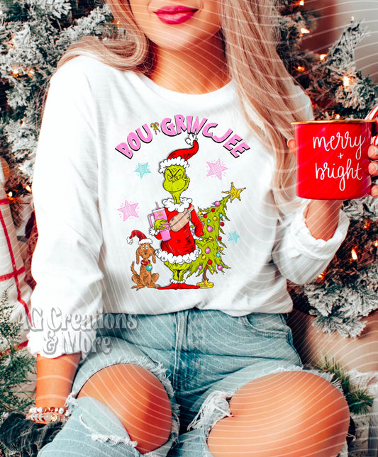 Boujee Christmas Green Guy Ready to Press Sublimation and DTF Transfer