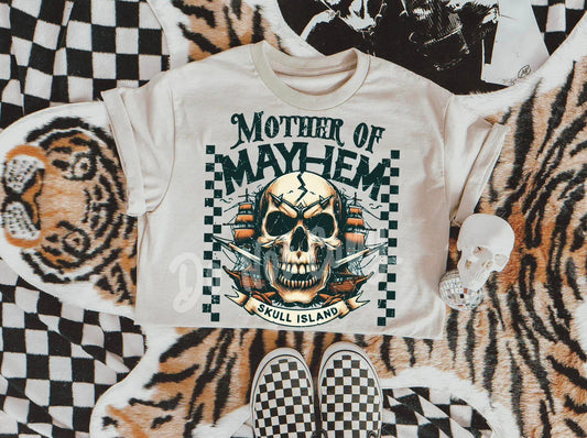 Mother of Mayhem Skull Ready to Press Sublimation and DTF Transfer