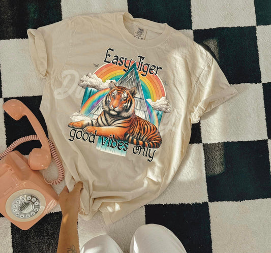 Easy Tiger Good Vibes Only Ready to Press Sublimation and DTF Transfer