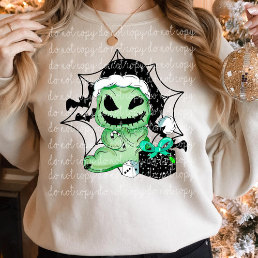 Christmas green monster Ready to Press Sublimation and DTF Transfer