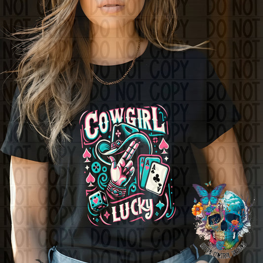 Cowgirl Lucky Ready to Press Sublimation and DTF Transfer