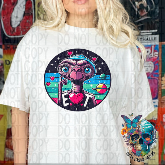 Outer Space Alien Ready to Press Sublimation and DTF Transfer