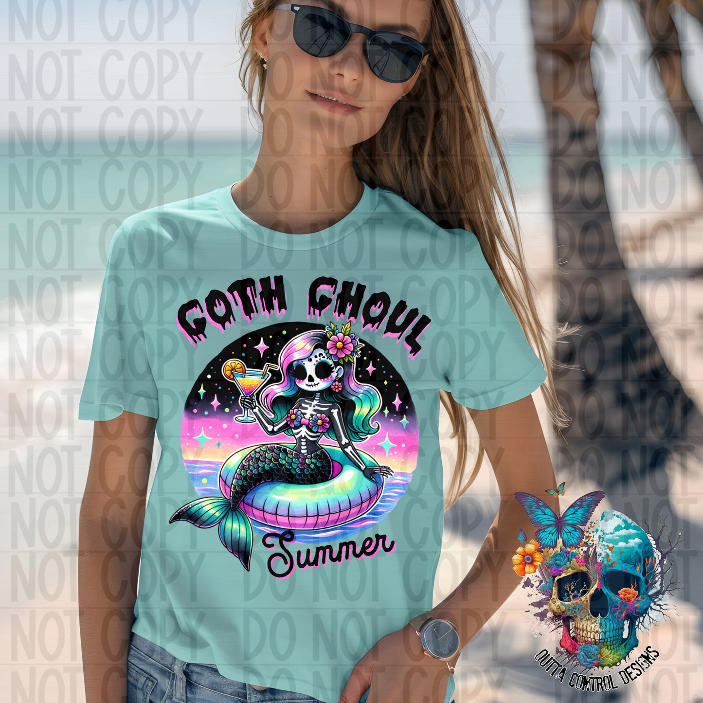 Goth ghoul summer Ready to Press Sublimation and DTF Transfer