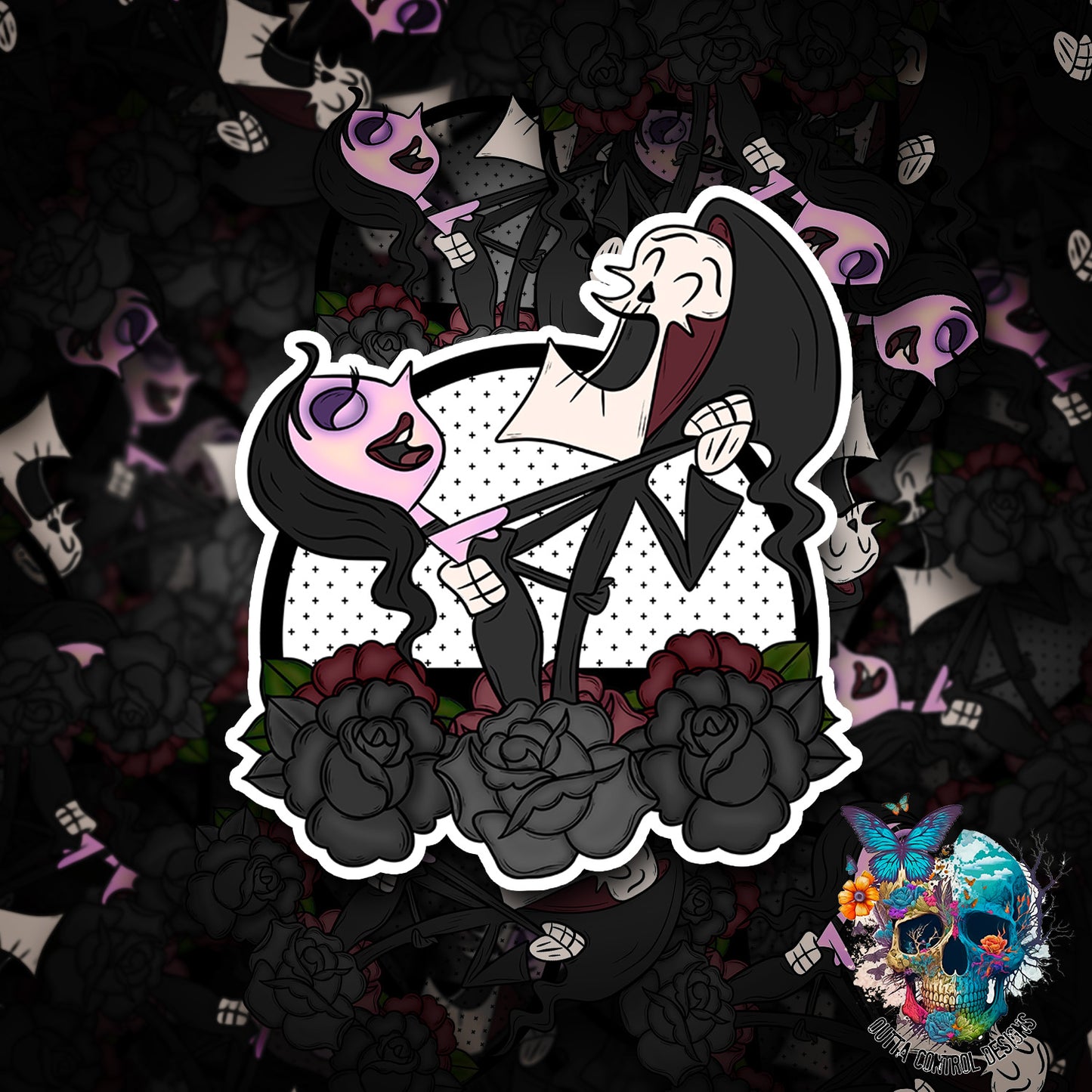 Grim reaper dancing sticker