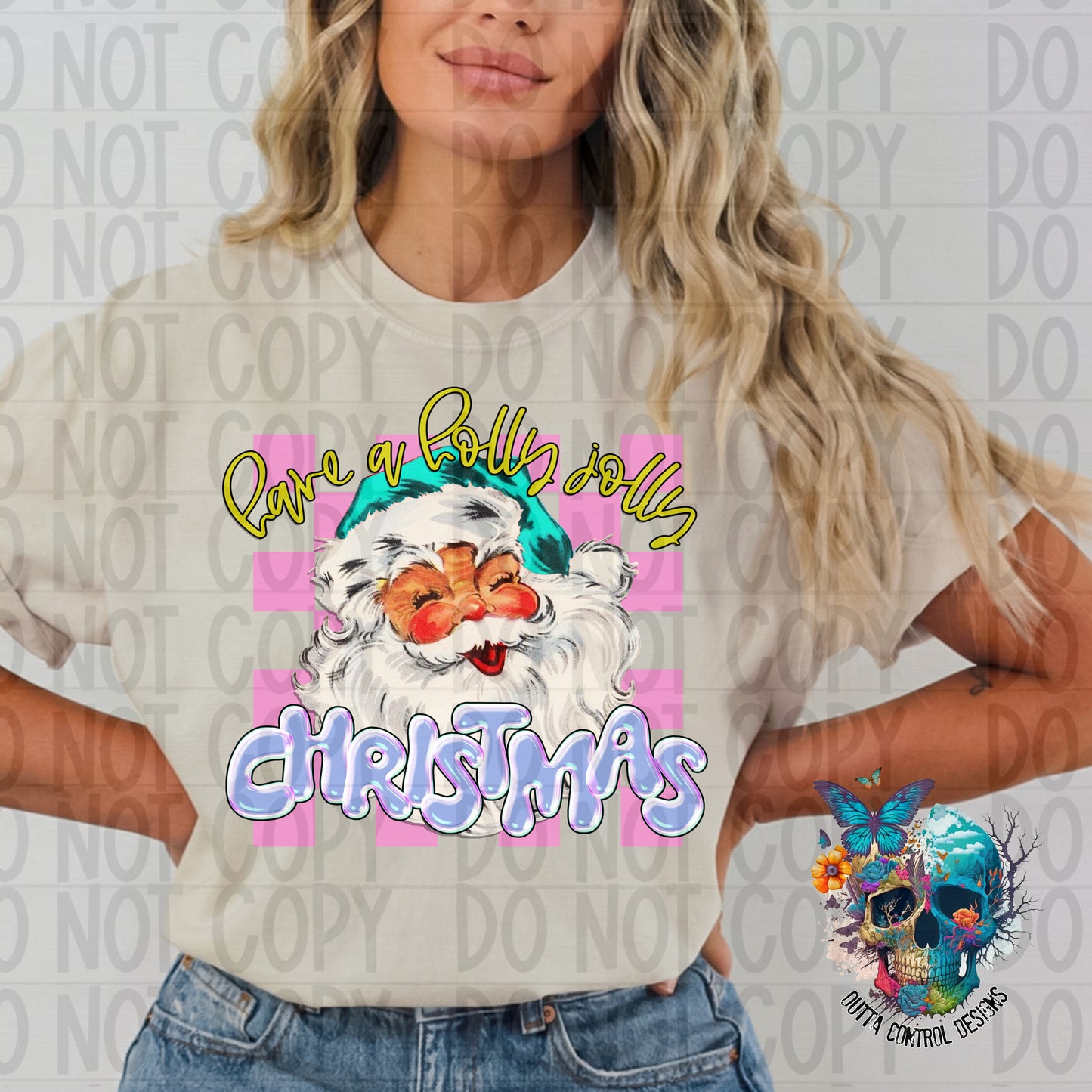 Holly Jolly Christmas Ready to Press Sublimation and DTF Transfer