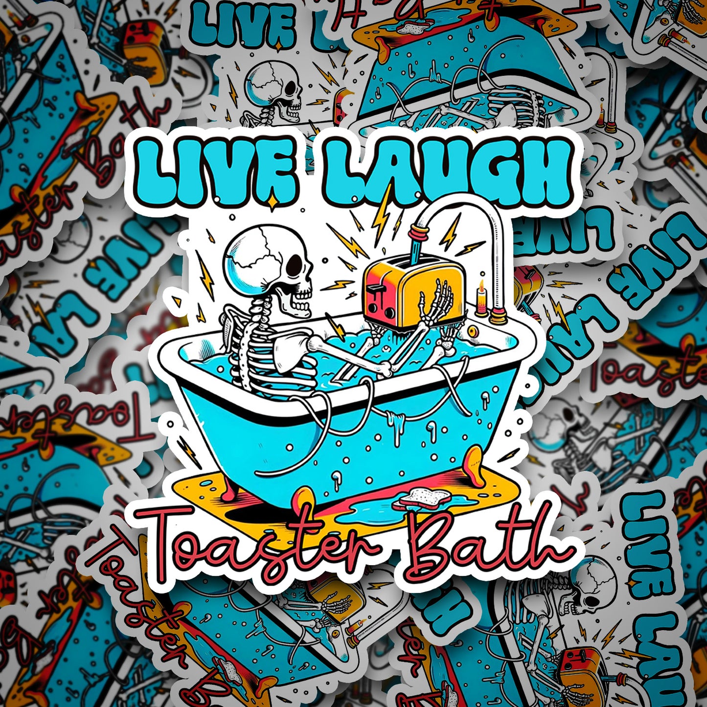 Live laugh toaster bath sticker