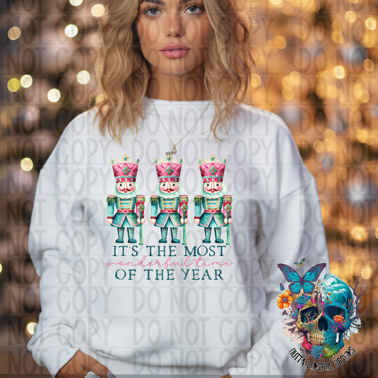 Most Wonderful Time of the Year Nutcracker Ready to Press Sublimation and DTF Transfer