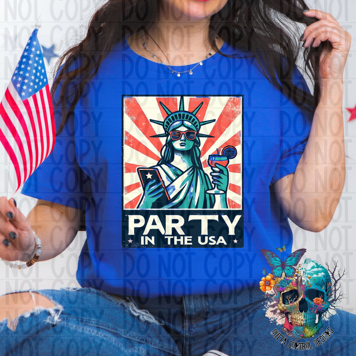 Party in the USA Ready to Press Sublimation and DTF Transfer