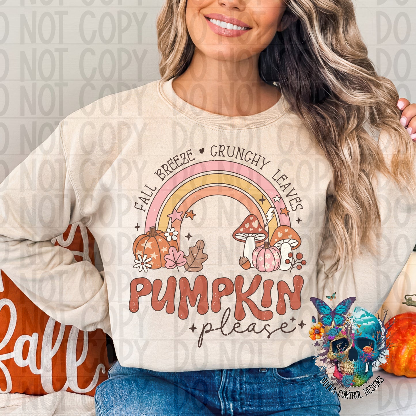 Pumpkin Please Rainbow Ready to Press Sublimation and DTF Transfer