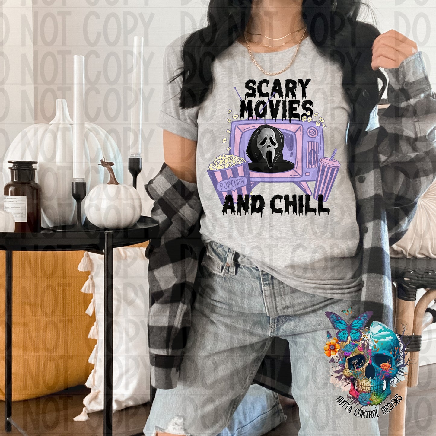 Scary Movies and Chill Ready to Press Sublimation and DTF Transfer