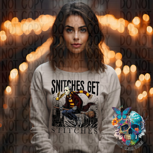 Snitches get stitches horror wizard Ready to Press Sublimation and DTF Transfer