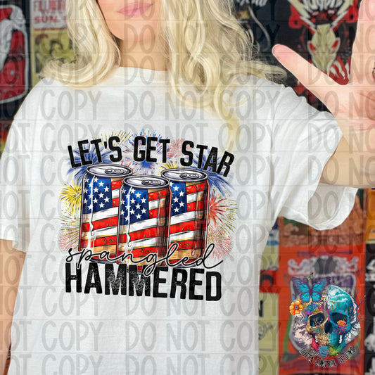 Star Spangled Hammered Ready to Press Sublimation and DTF Transfer