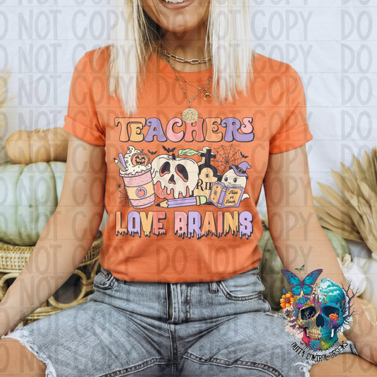 Teachers Love Brains Ready to Press Sublimation and DTF Transfer