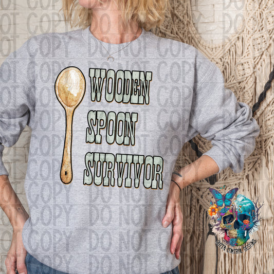 Wooden Spoon Survivor Ready to Press Sublimation and DTF Transfer