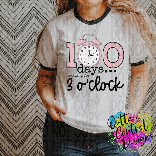 100 Days Waiting for 3 o'clock Ready to Press Sublimation and DTF Transfer