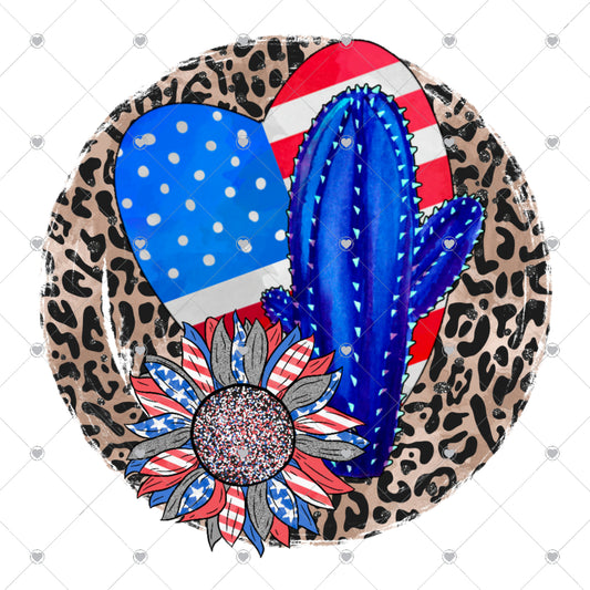 4th of July Leopard Ready To Press Sublimation and DTF Transfer