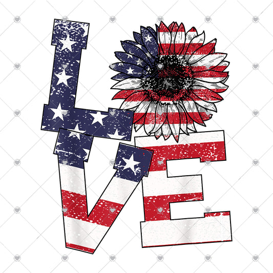 4th of July Love Ready To Press Sublimation and DTF Transfer