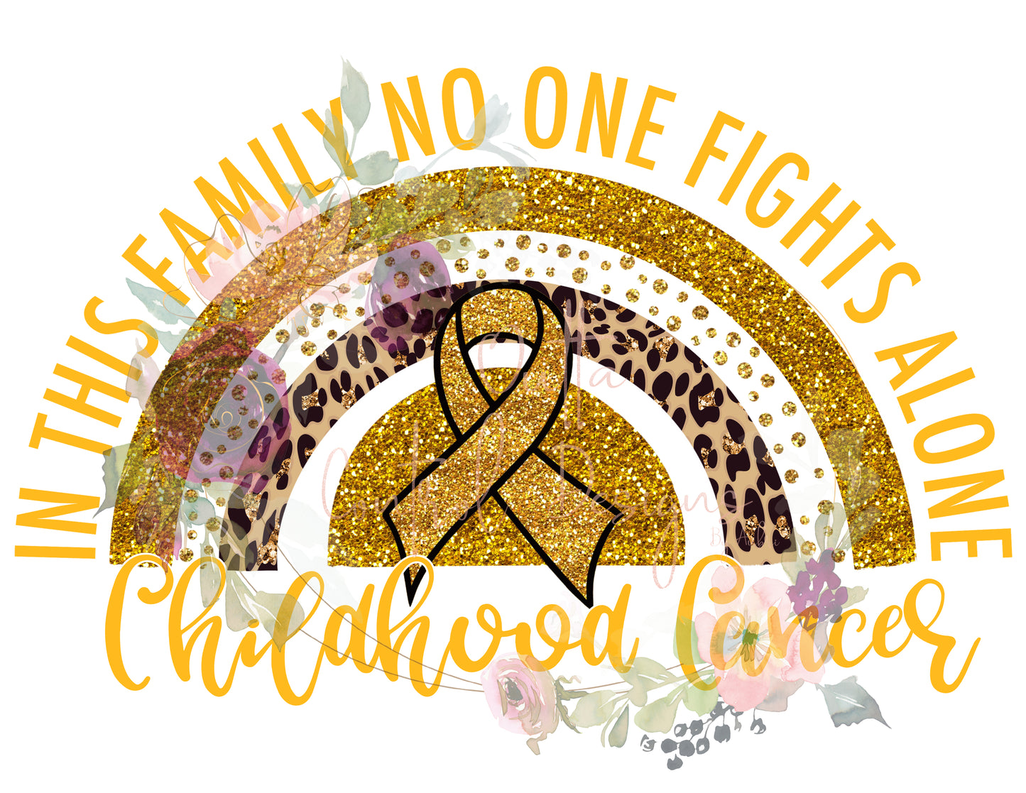 Childhood Cancer Rainbow Ready To Press Sublimation Transfer