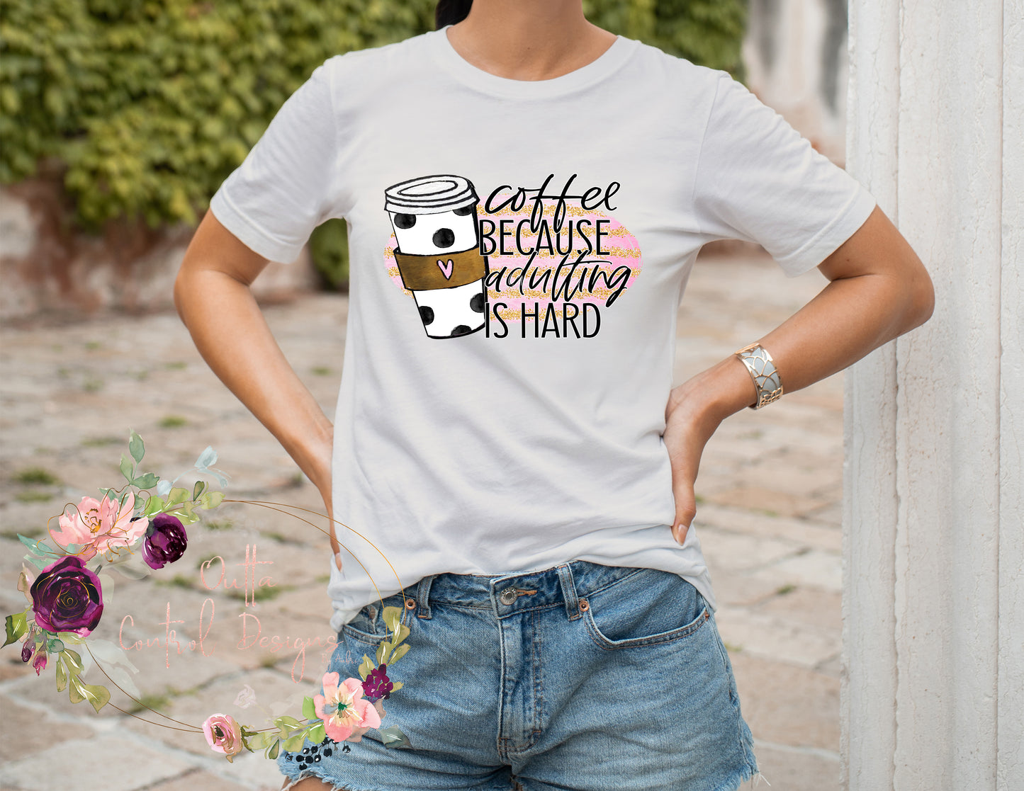 Coffee Because Adulting is Hard Ready To Press Sublimation Transfer