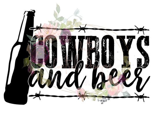 Cowboys and Beer Ready To Press Sublimation Transfer