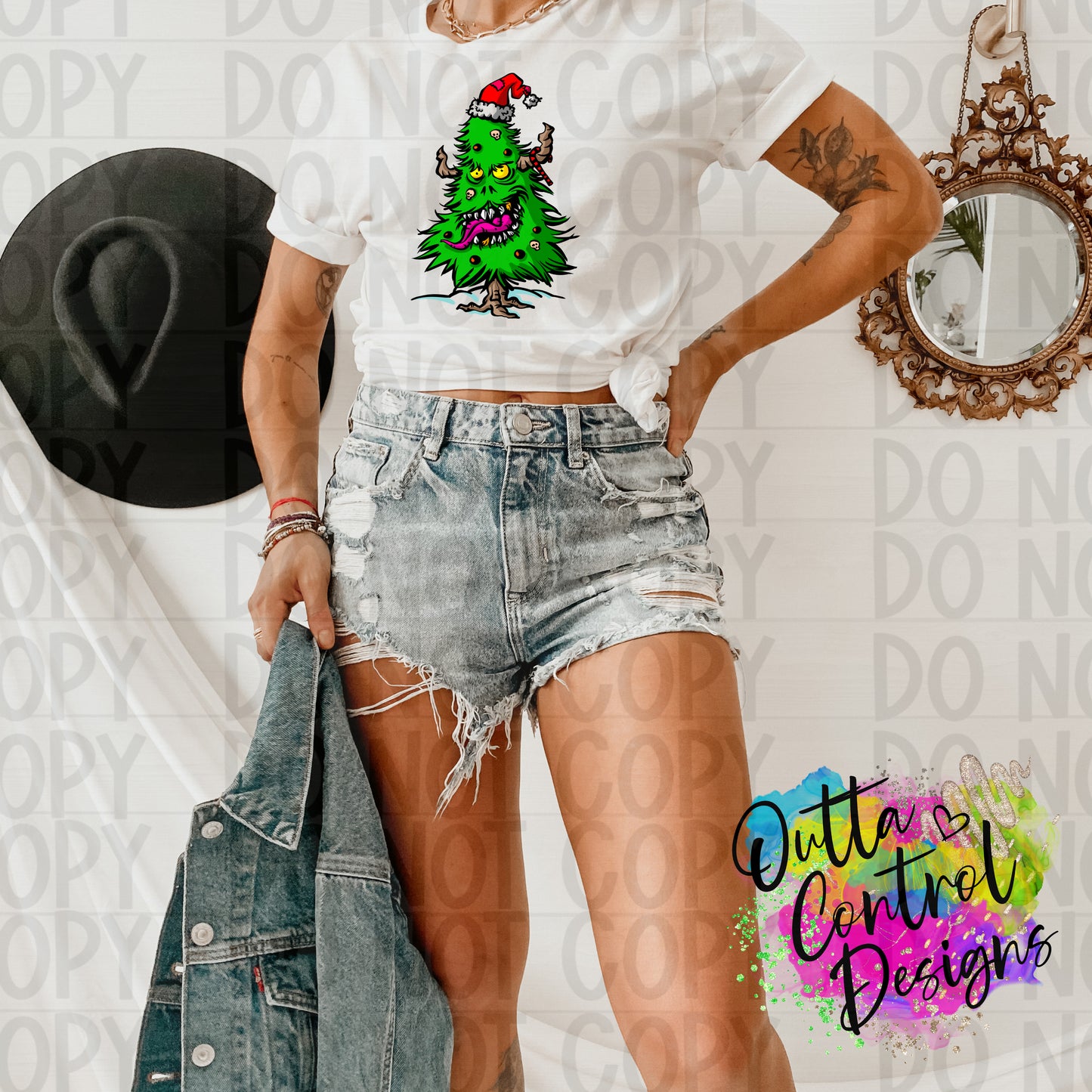 Creepy Christmas Tree Sublimation and DTF Transfer