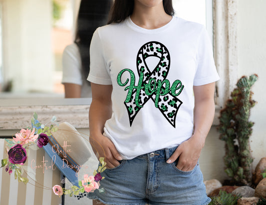 Green Hope Awareness Ribbon Ready To Press Sublimation and DTF Transfer