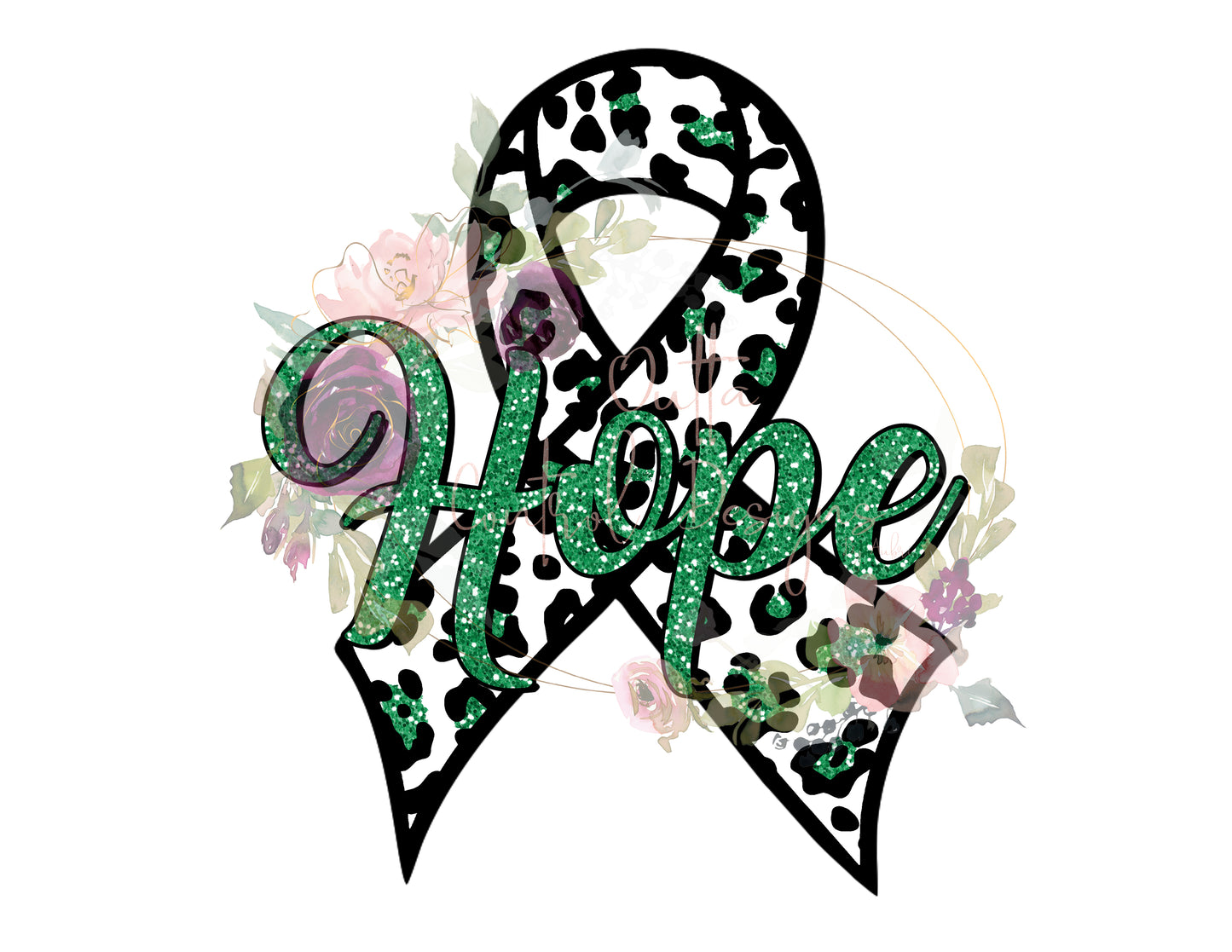 Green Hope Awareness Ribbon Ready To Press Sublimation and DTF Transfer