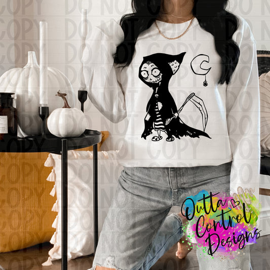 Grim reaper girl Sublimation and DTF Transfer