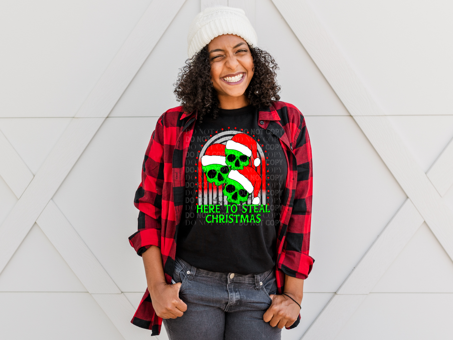 Here to Steal Christmas Ready To Press Sublimation and DTF Transfer