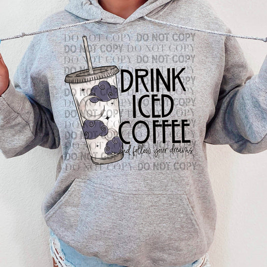 Drink Iced Coffee Ready To Press Sublimation and DTF Transfer