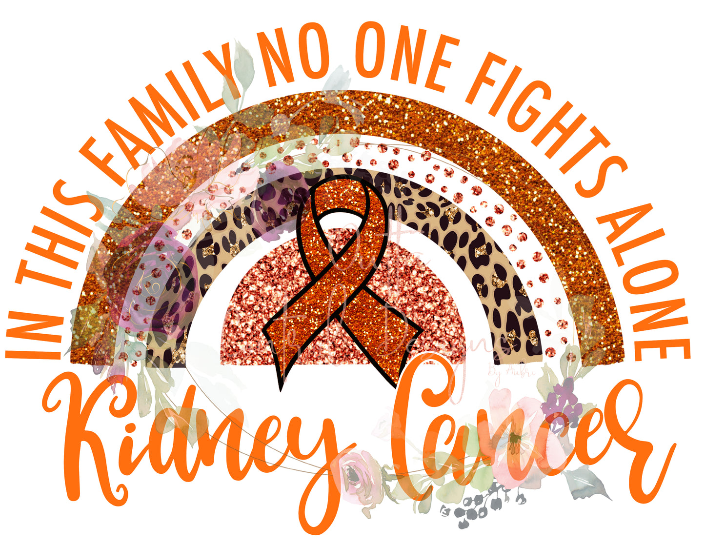 Kidney Cancer Rainbow Ready To Press Sublimation Transfer