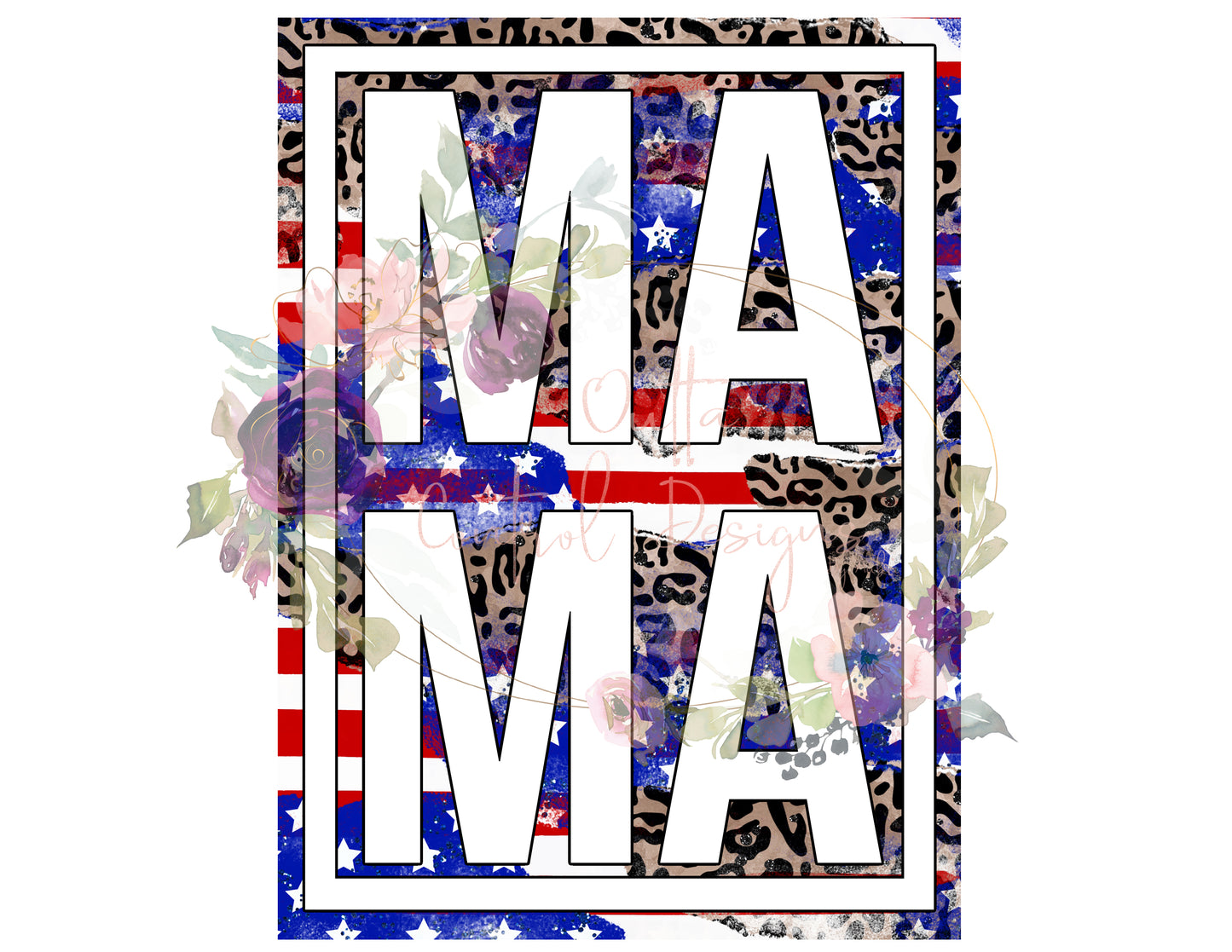 Mama American Leopard Ready To Press Sublimation and DTF Transfer