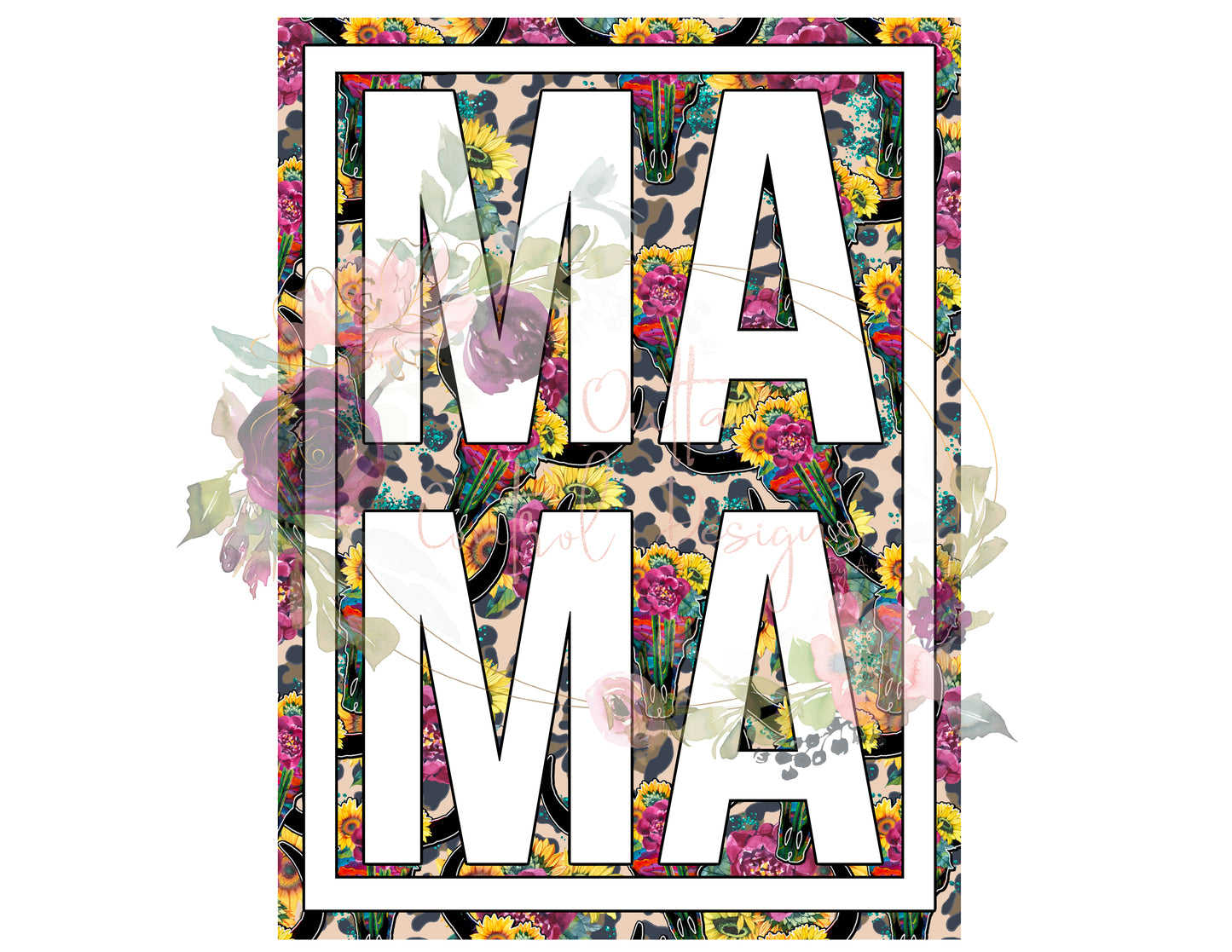 Mama Floral Ready To Press Sublimation Transfer