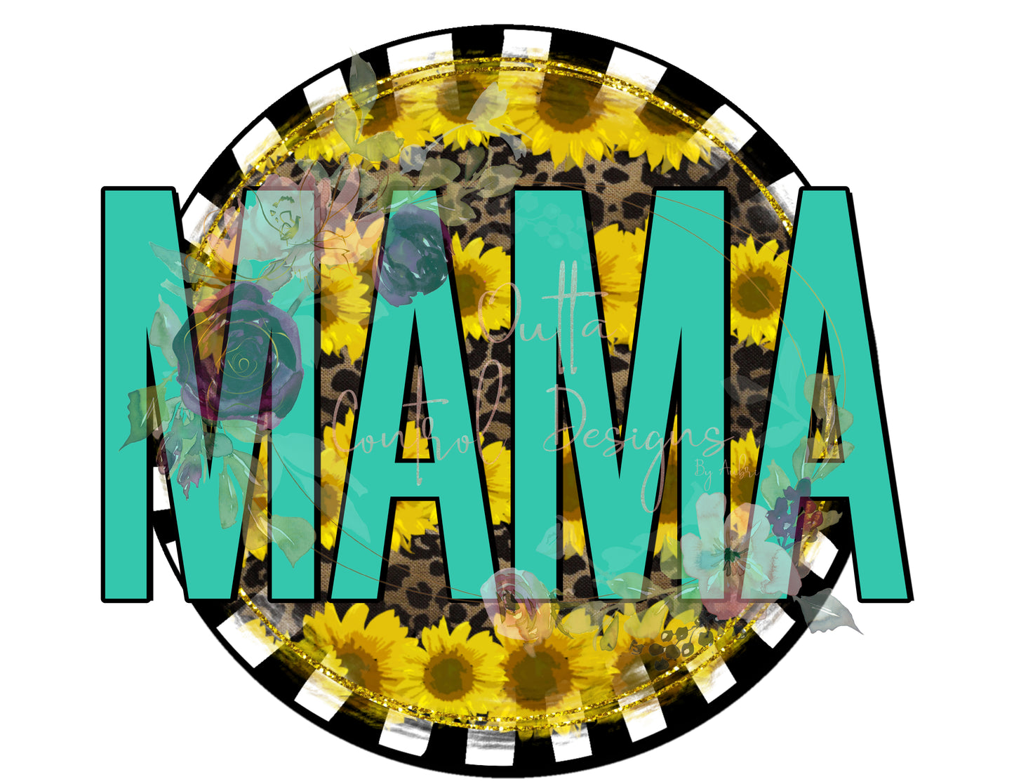 Mama Sunflower Leopard Ready To Press Sublimation Transfer