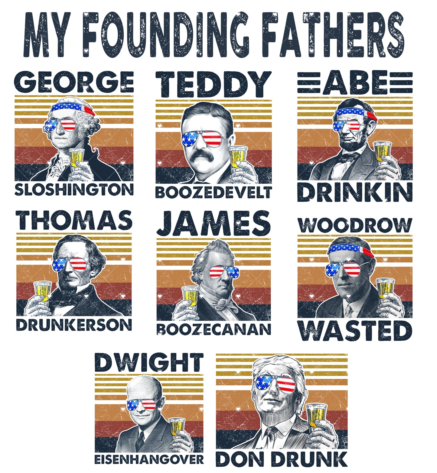 Drinking Founding Fathers Ready To Press Sublimation Transfer